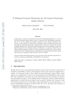 A Minimal Contrast Estimator for the Linear Fractional Stable Motion
