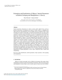 Estimation and Exploitation of Objects' Inertial Parameters in Robotic
  Grasping and Manipulation: A Survey