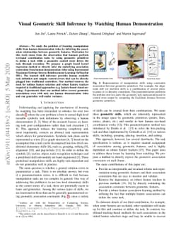 Visual Geometric Skill Inference by Watching Human Demonstration