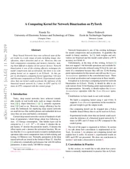 A Computing Kernel for Network Binarization on PyTorch