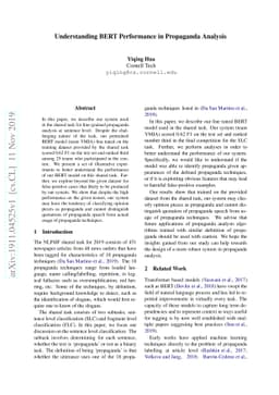 Understanding BERT performance in propaganda analysis