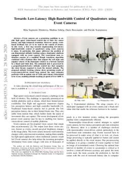 Towards Low-Latency High-Bandwidth Control of Quadrotors using Event
  Cameras