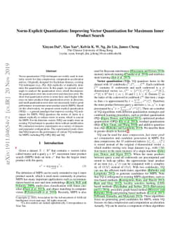 Norm-Explicit Quantization: Improving Vector Quantization for Maximum
  Inner Product Search