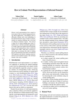 How to Evaluate Word Representations of Informal Domain?