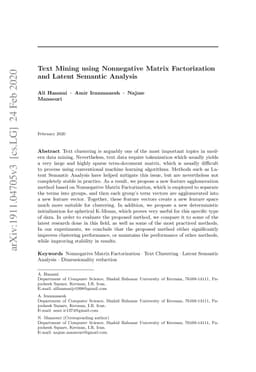 Text Mining using Nonnegative Matrix Factorization and Latent Semantic
  Analysis