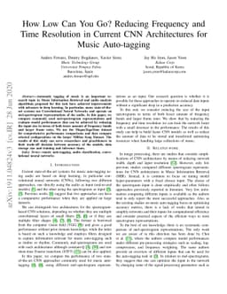 How Low Can You Go? Reducing Frequency and Time Resolution in Current
  CNN Architectures for Music Auto-tagging