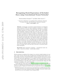 Recognizing Facial Expressions of Occluded Faces using Convolutional
  Neural Networks