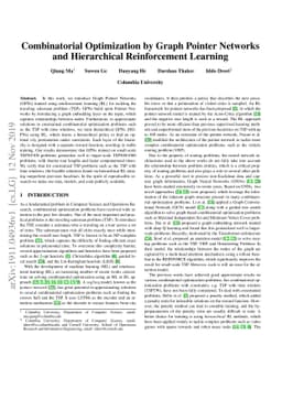 Combinatorial Optimization by Graph Pointer Networks and Hierarchical
  Reinforcement Learning