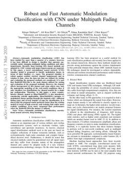 Robust and Fast Automatic Modulation Classification with CNN under
  Multipath Fading Channels