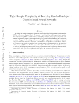 Tight Sample Complexity of Learning One-hidden-layer Convolutional
  Neural Networks