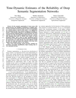 Time-Dynamic Estimates of the Reliability of Deep Semantic Segmentation
  Networks