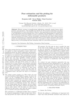 Pose estimation and bin picking for deformable products