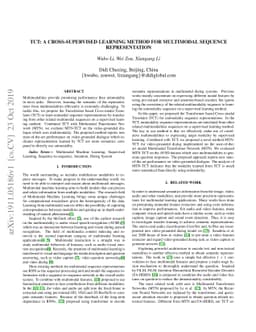 TCT: A Cross-supervised Learning Method for Multimodal Sequence
  Representation