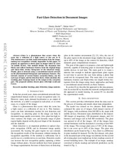 Fast Glare Detection in Document Images