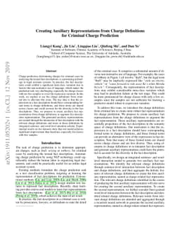 Creating Auxiliary Representations from Charge Definitions for Criminal
  Charge Prediction