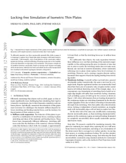 Locking-free Simulation of Isometric Thin Plates