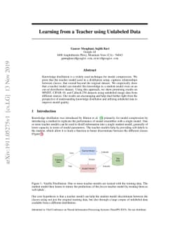 Learning from a Teacher using Unlabeled Data