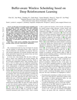 Buffer-aware Wireless Scheduling based on Deep Reinforcement Learning