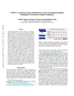 CSPN++: Learning Context and Resource Aware Convolutional Spatial
  Propagation Networks for Depth Completion