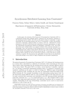 Asynchronous Distributed Learning from Constraints