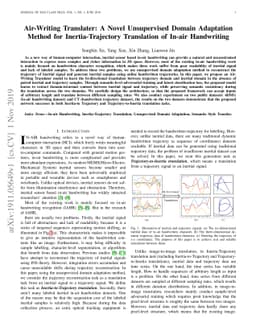 Air-Writing Translater: A Novel Unsupervised Domain Adaptation Method
  for Inertia-Trajectory Translation of In-air Handwriting