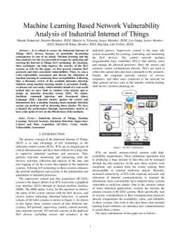 Machine Learning Based Network Vulnerability Analysis of Industrial
  Internet of Things