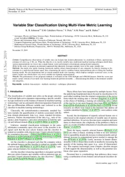 Variable Star Classification Using Multi-View Metric Learning