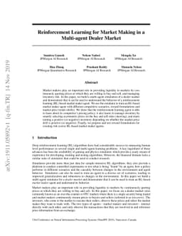 Reinforcement Learning for Market Making in a Multi-agent Dealer Market