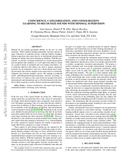 Coincidence, Categorization, and Consolidation: Learning to Recognize
  Sounds with Minimal Supervision
