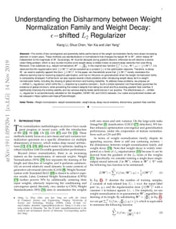Understanding the Disharmony between Weight Normalization Family and
  Weight Decay: $ε-$shifted $L_2$ Regularizer