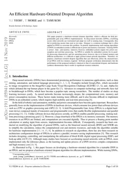 An Efficient Hardware-Oriented Dropout Algorithm