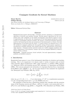 Conjugate Gradients for Kernel Machines