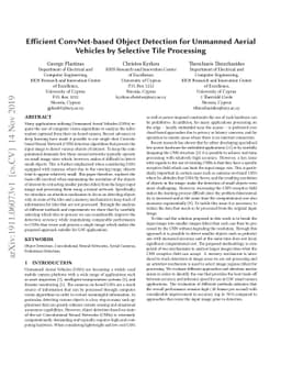 Efficient ConvNet-based Object Detection for Unmanned Aerial Vehicles by
  Selective Tile Processing