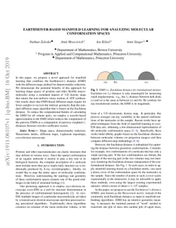 Earthmover-based manifold learning for analyzing molecular conformation
  spaces