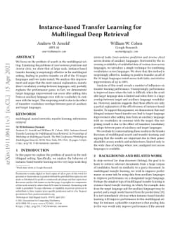 Instance-based Transfer Learning for Multilingual Deep Retrieval