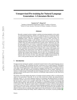Unsupervised Pre-training for Natural Language Generation: A Literature
  Review