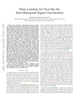 Deep Learning for Over-the-Air Non-Orthogonal Signal Classification