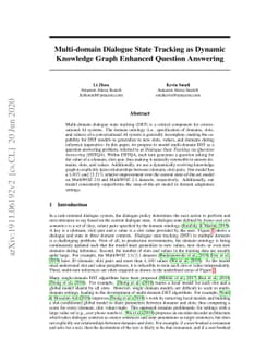 Multi-domain Dialogue State Tracking as Dynamic Knowledge Graph Enhanced
  Question Answering