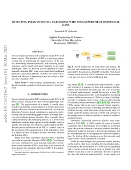 Detecting Invasive Ductal Carcinoma with Semi-Supervised Conditional
  GANs