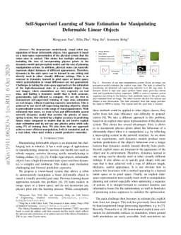 Self-Supervised Learning of State Estimation for Manipulating Deformable
  Linear Objects