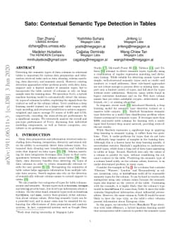 Sato: Contextual Semantic Type Detection in Tables