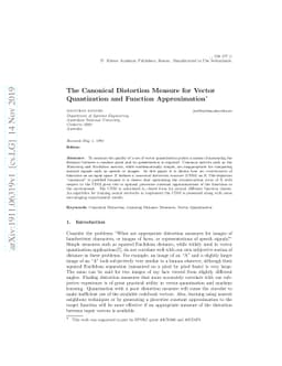 The Canonical Distortion Measure for Vector Quantization and Function
  Approximation