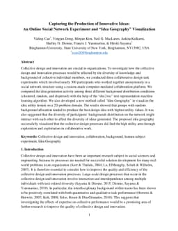 Capturing the Production of the Innovative Ideas: An Online Social
  Network Experiment and "Idea Geography" Visualization