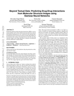 Beyond Textual Data: Predicting Drug-Drug Interactions from Molecular
  Structure Images using Siamese Neural Networks