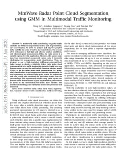 MmWave Radar Point Cloud Segmentation using GMM in Multimodal Traffic
  Monitoring