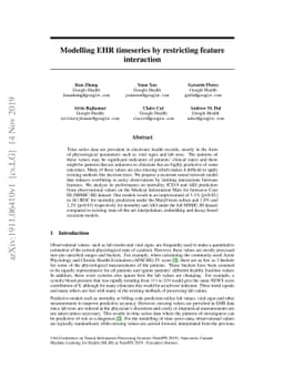 Modelling EHR timeseries by restricting feature interaction