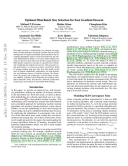 Optimal Mini-Batch Size Selection for Fast Gradient Descent