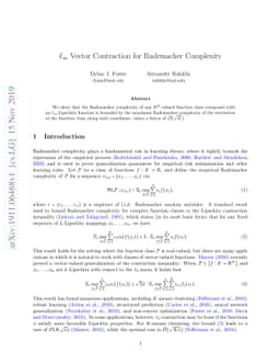 $\ell_{\infty}$ Vector Contraction for Rademacher Complexity