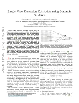 Single View Distortion Correction using Semantic Guidance