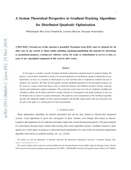 A System Theoretical Perspective to Gradient-Tracking Algorithms for
  Distributed Quadratic Optimization